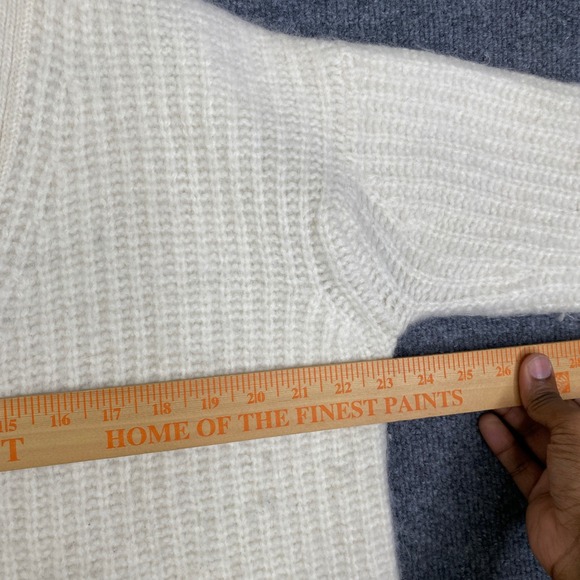 Jenni Kayne Everyday Cardigan Ivory Baby Alpaca Wool Knit Sweater S 274-7321-B21